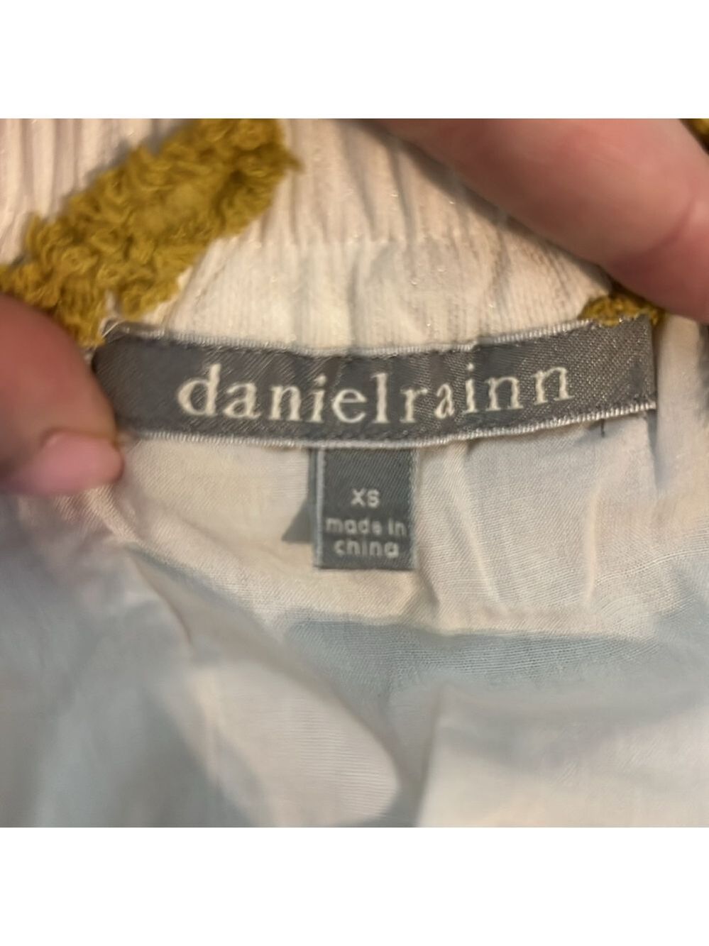 Daniel Rainn Anthropologie Cream & Mustard Embroidered Maxi Skirt Tie Waist - Picture 8 of 9